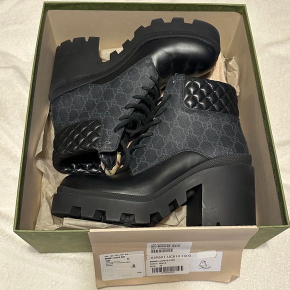 Gucci Apollo GG Supreme Quilted Ankle Boots - Size EU 42 - Picture 2 of 13